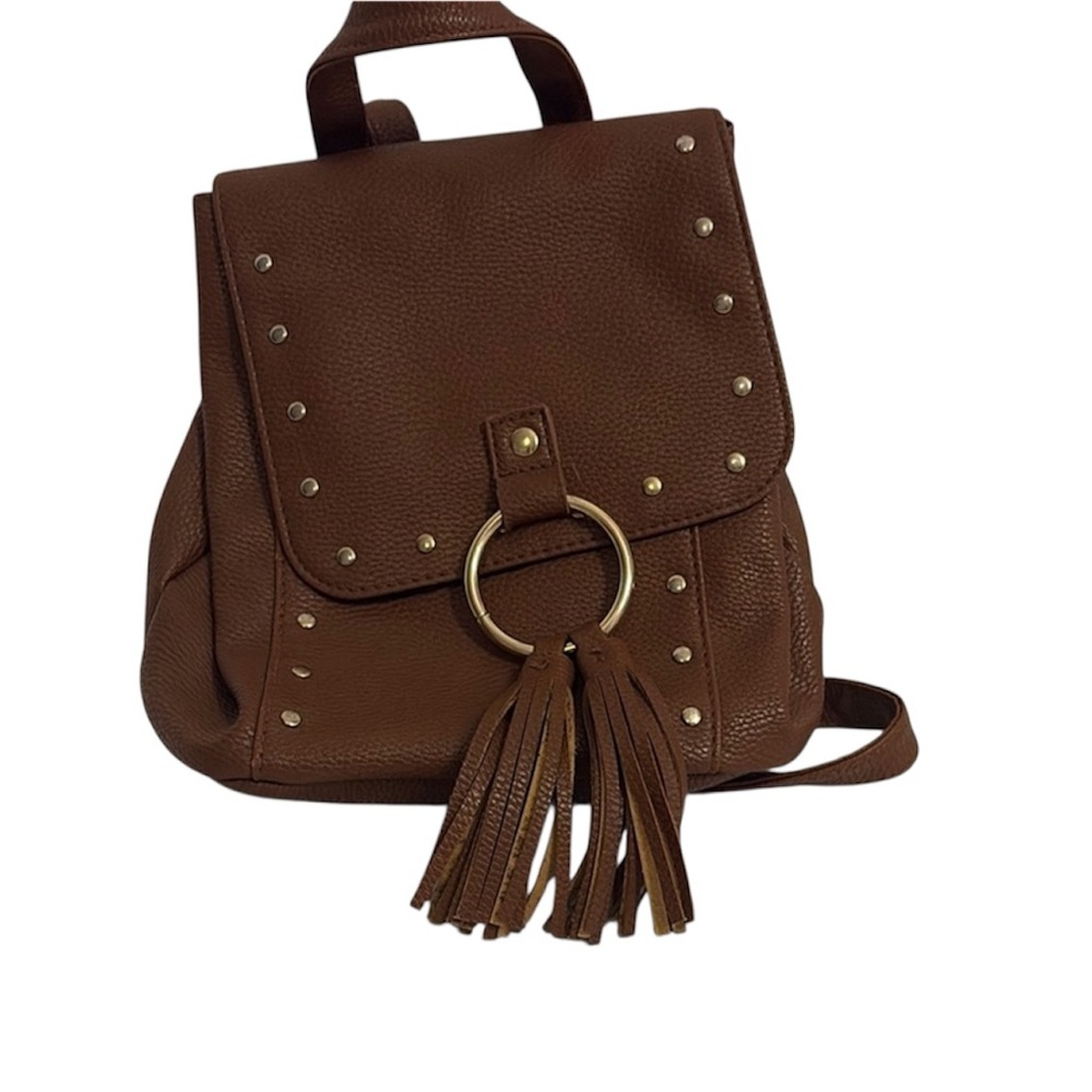 Justice Brown Backpack with Tassel Accents